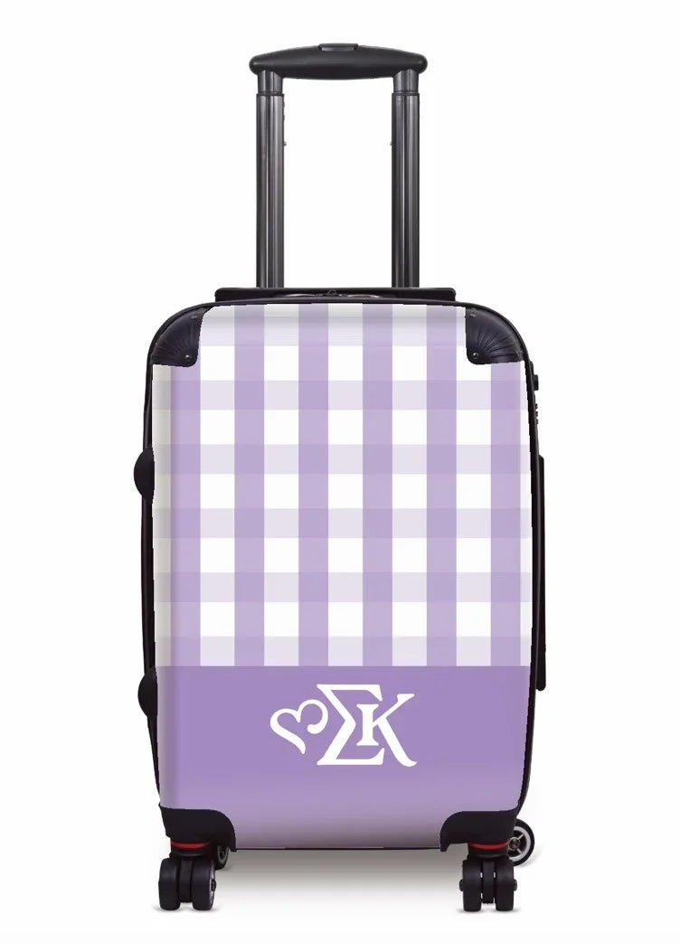 Sigma Kappa Gingham 20" Carry-on Suitcase Lavender
