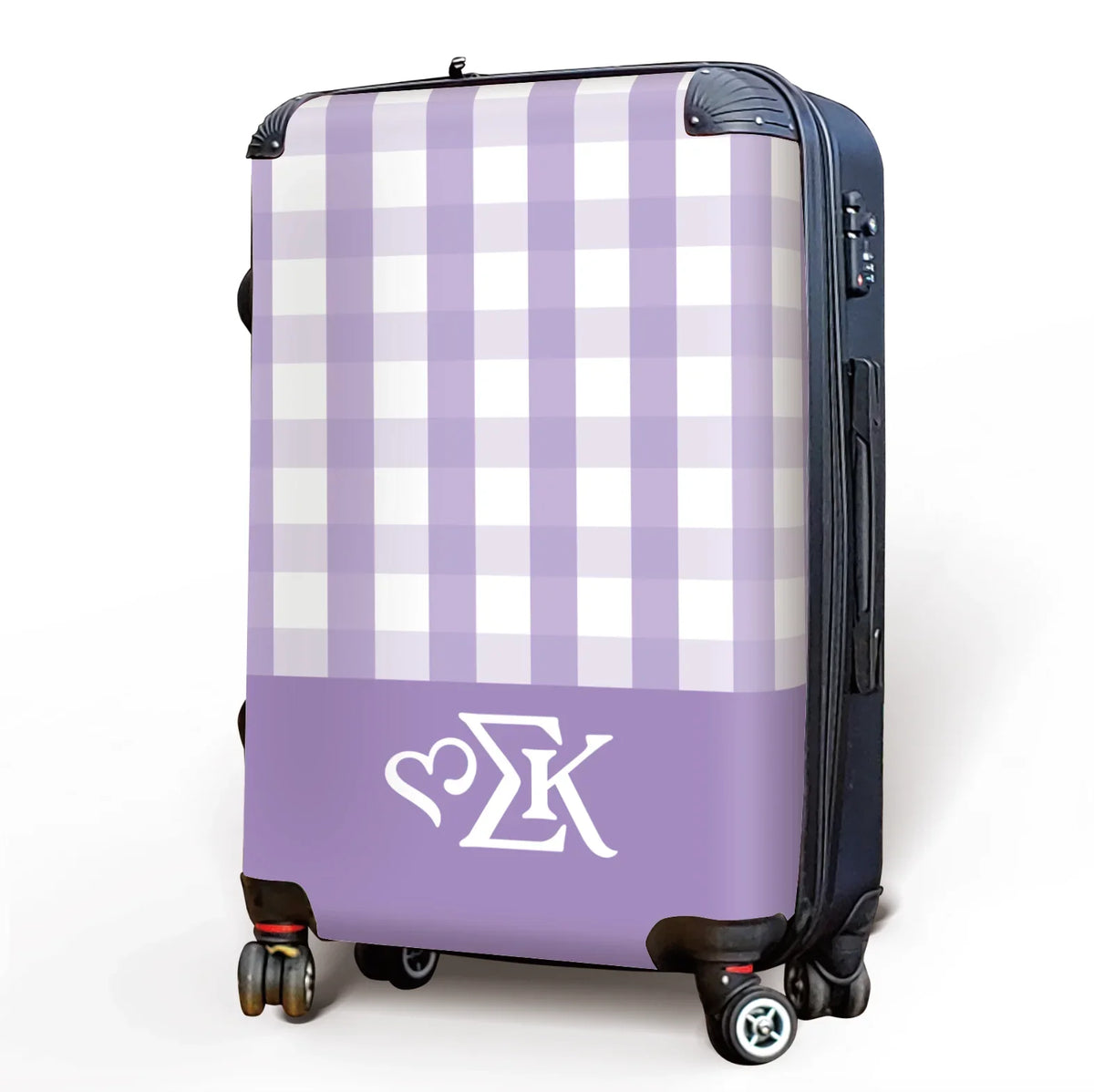 Sigma Kappa Gingham 20" Carry-on Suitcase Lavender