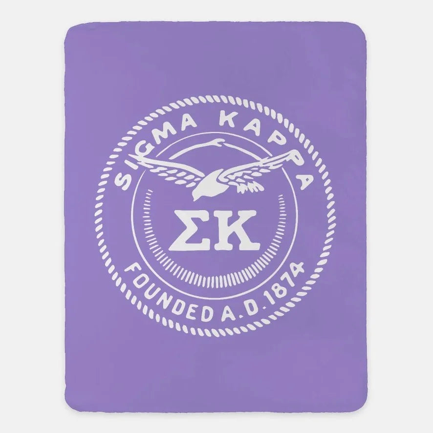 Sigma Kappa XL 60x80 Sherpa Blanket - Official Seal | Sig Kap Gifts