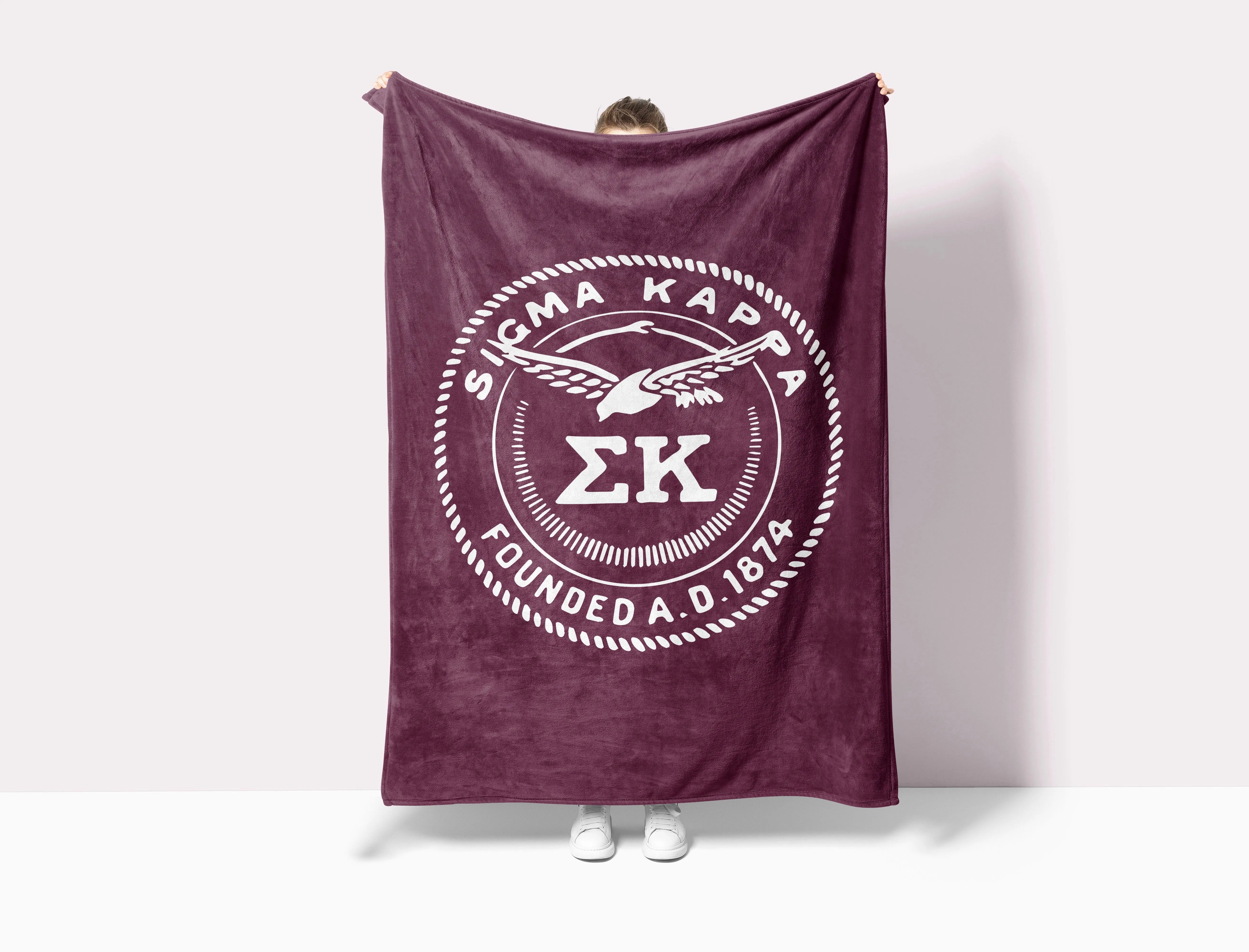 Sigma Kappa XL 60x80 Sherpa Blanket - Official Seal | Sig Kap Gifts