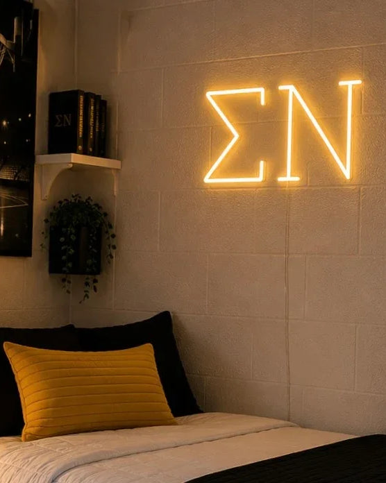 Sigma Nu Greek Letters LED Neon Sign w/ Dimmer | Dorm Decor