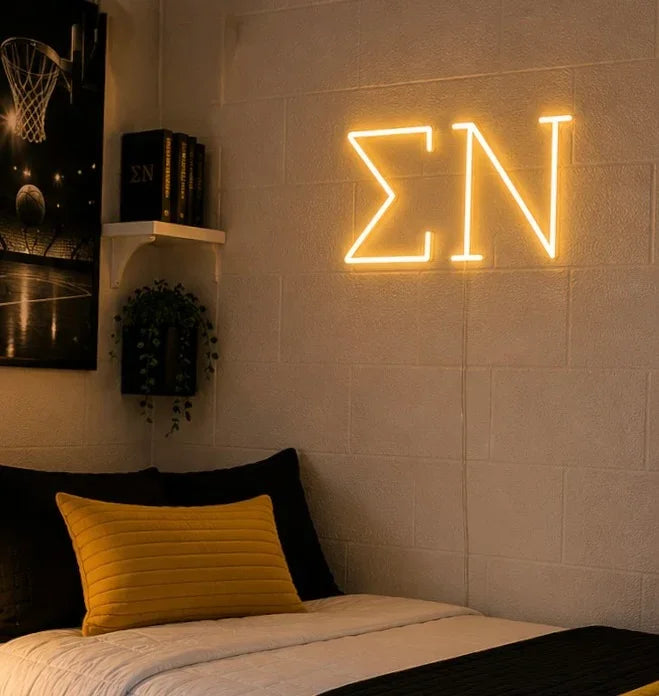 Sigma Nu Greek Letters LED Neon Sign w/ Dimmer | Dorm Decor