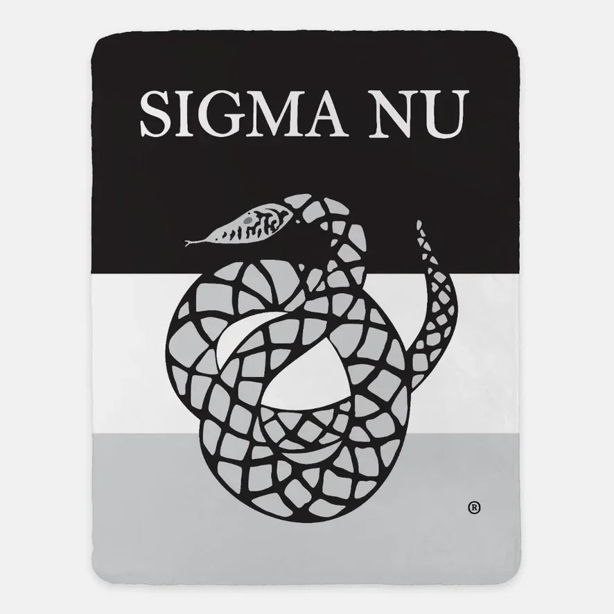 Sigma Nu XL 60x80 Sherpa Throw Blanket - Flag Black Throw Blankets