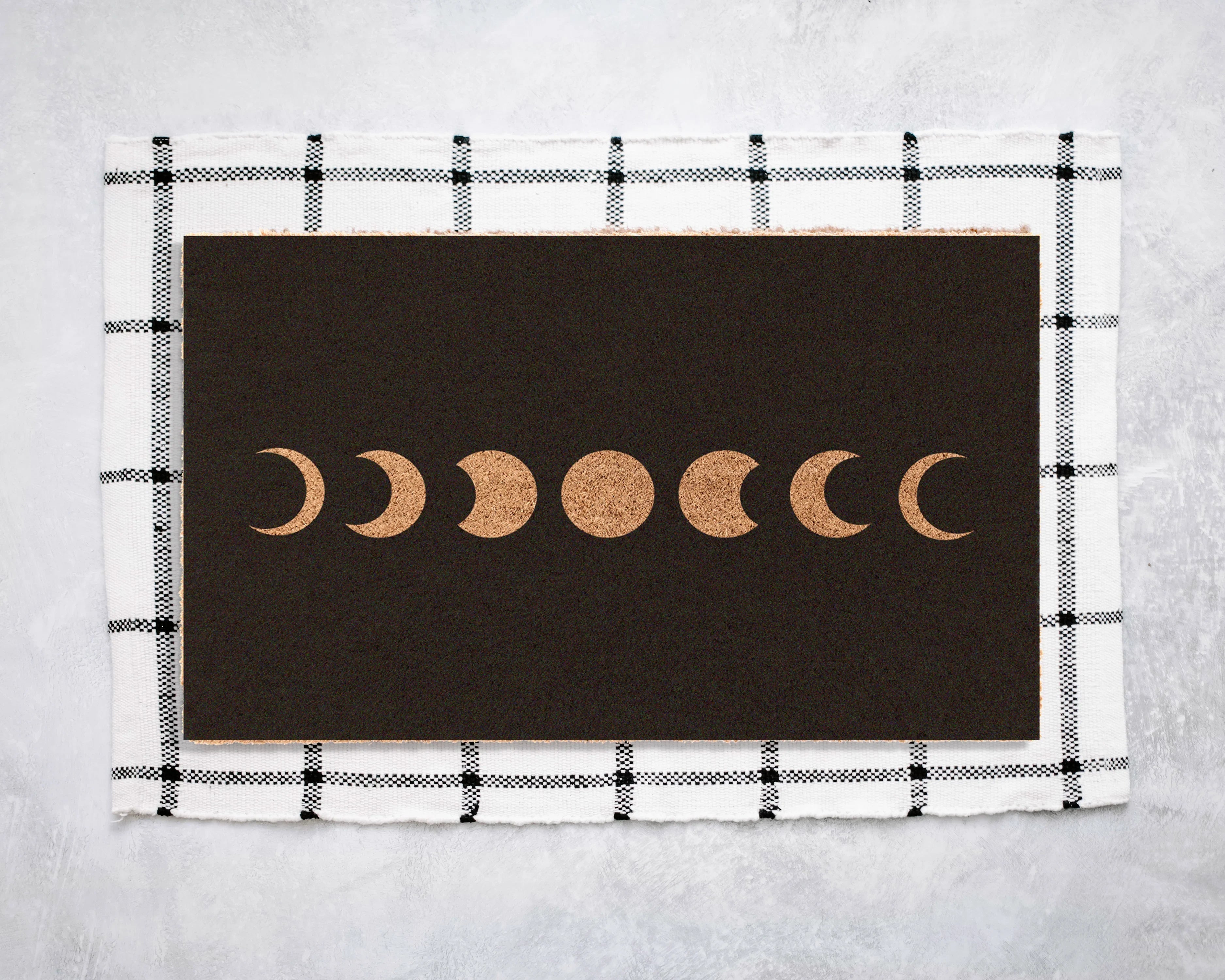 Moon Phase Knockout Coir Doormat Door Mats