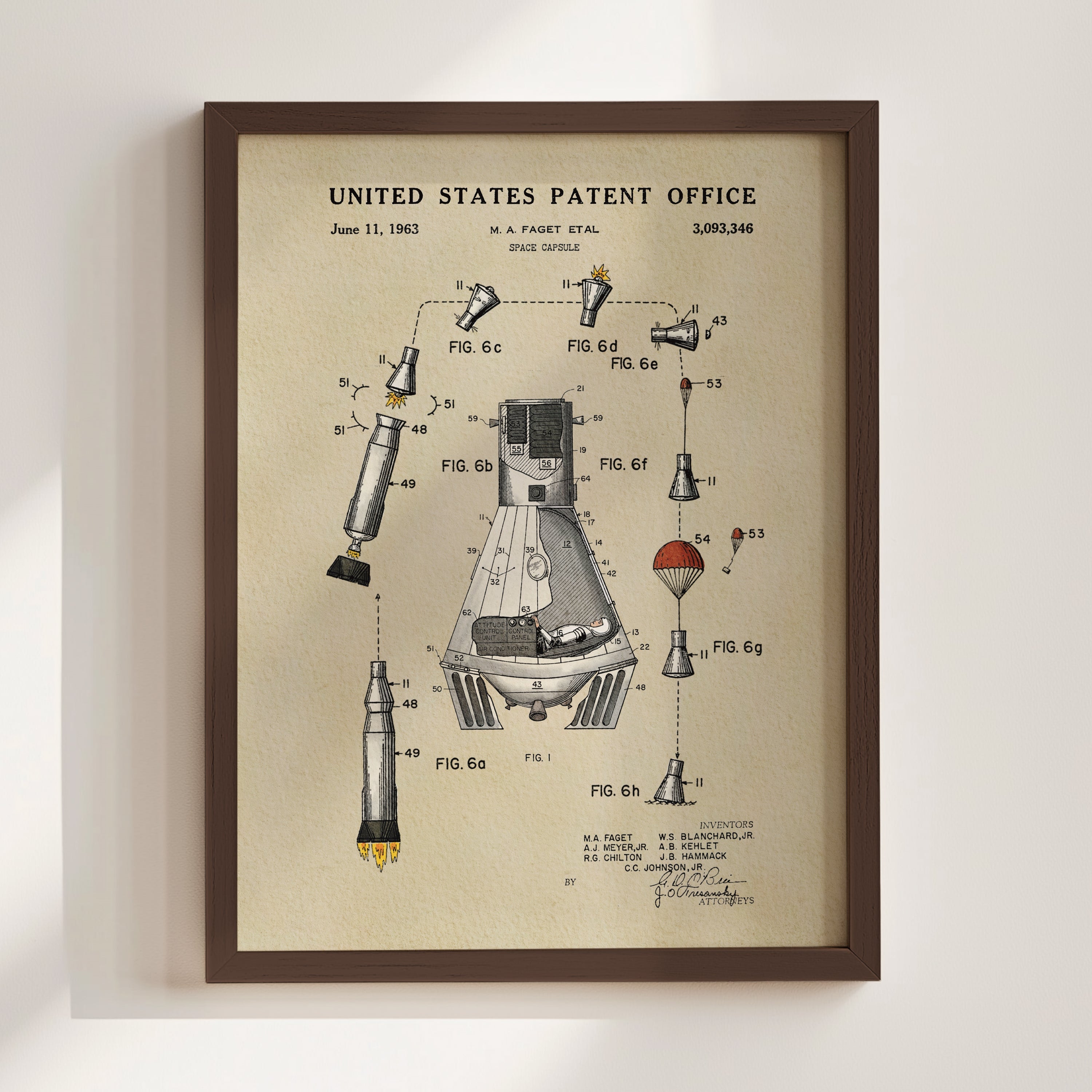 Space Capsule US Patent Art Print
