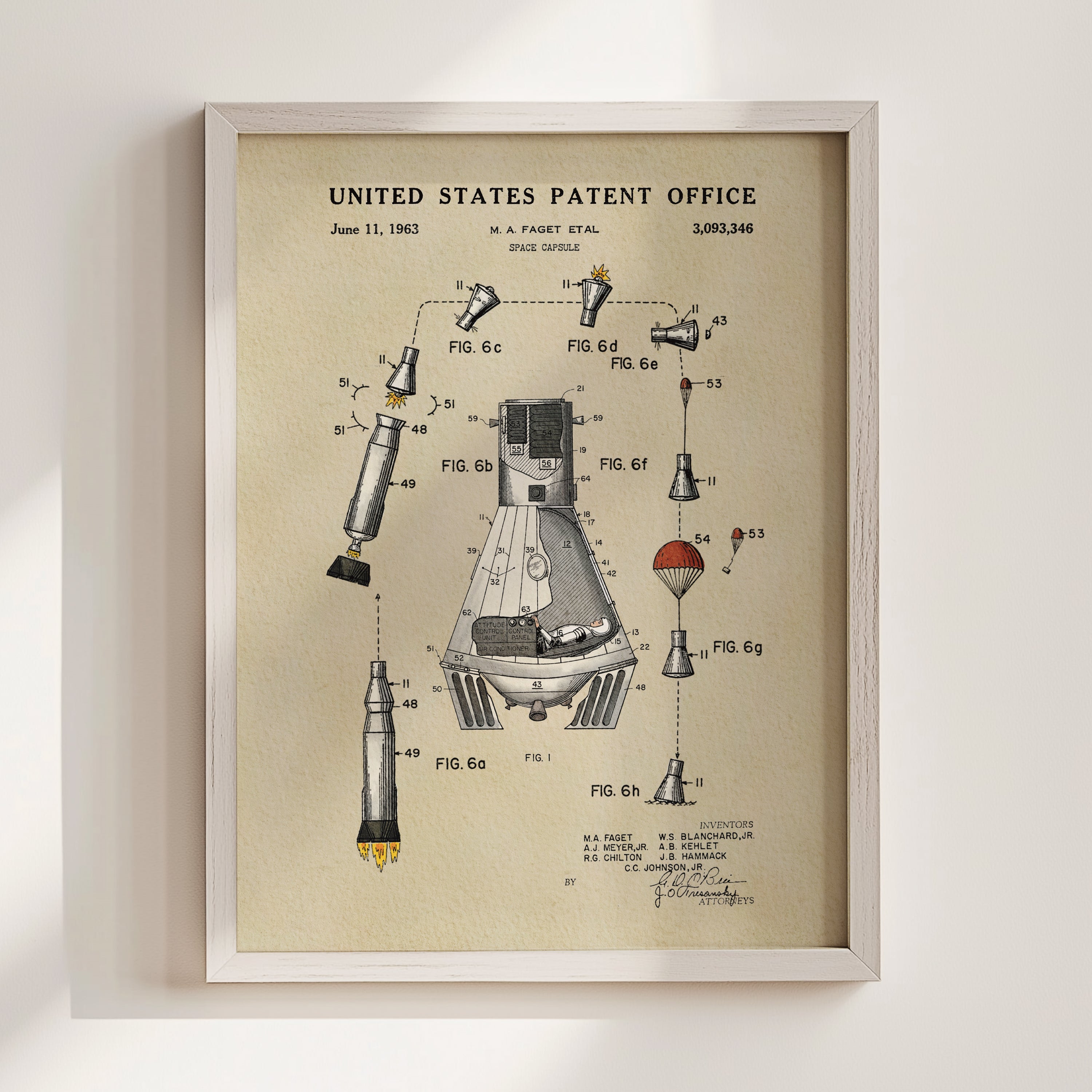 Space Capsule US Patent Art Print