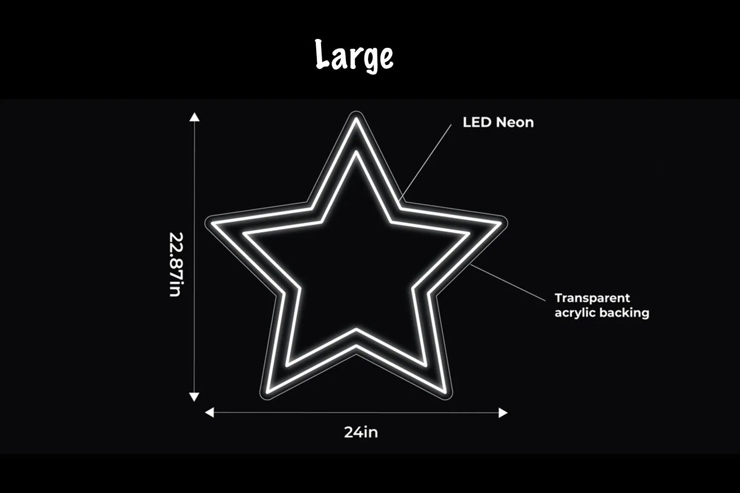 Star LED Neon Sign w/ Dimmer Neon Signs