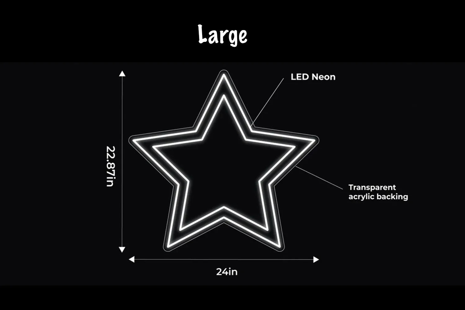 Star LED Neon Sign w/ Dimmer Neon Signs