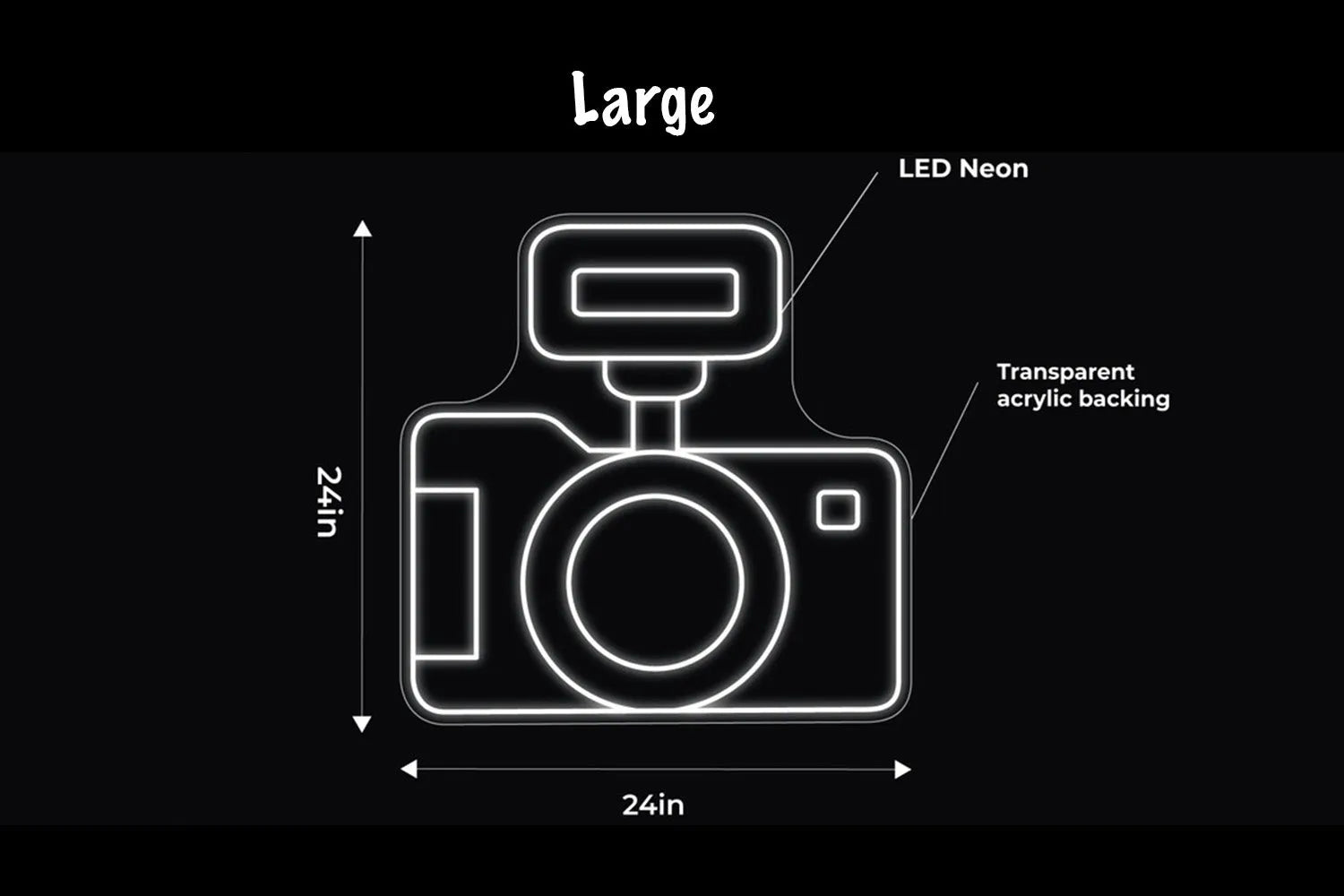 Studio Camera LED Neon Sign w/ Dimmer Neon Signs