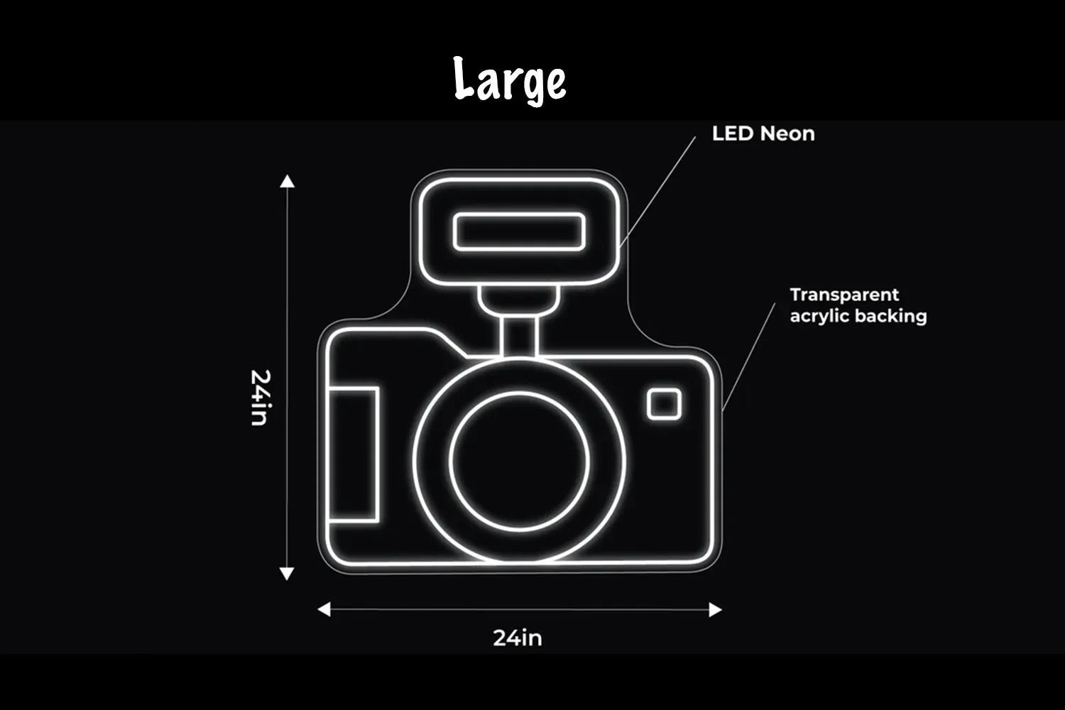 Studio Camera LED Neon Sign w/ Dimmer Neon Signs