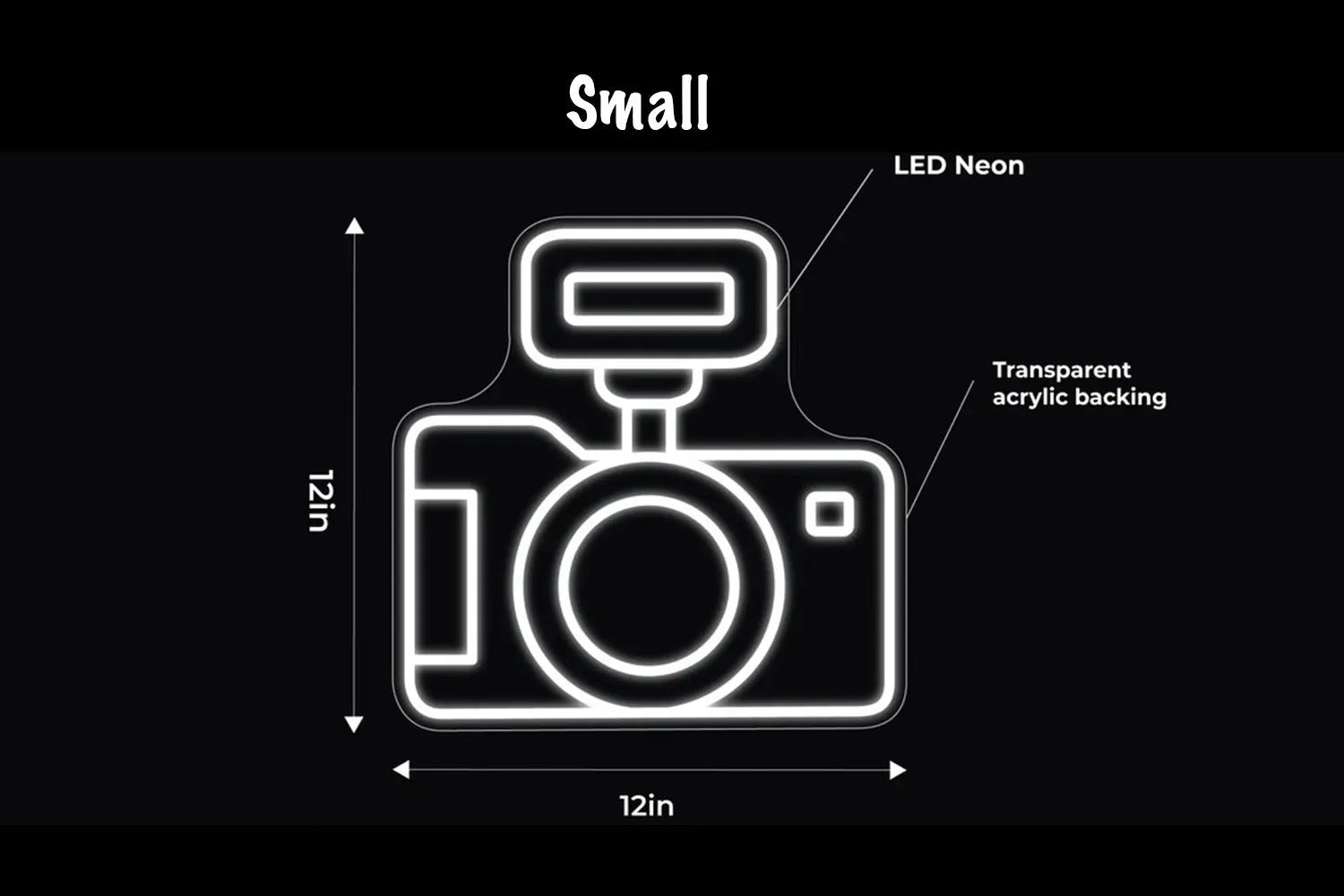 Studio Camera LED Neon Sign w/ Dimmer Neon Signs