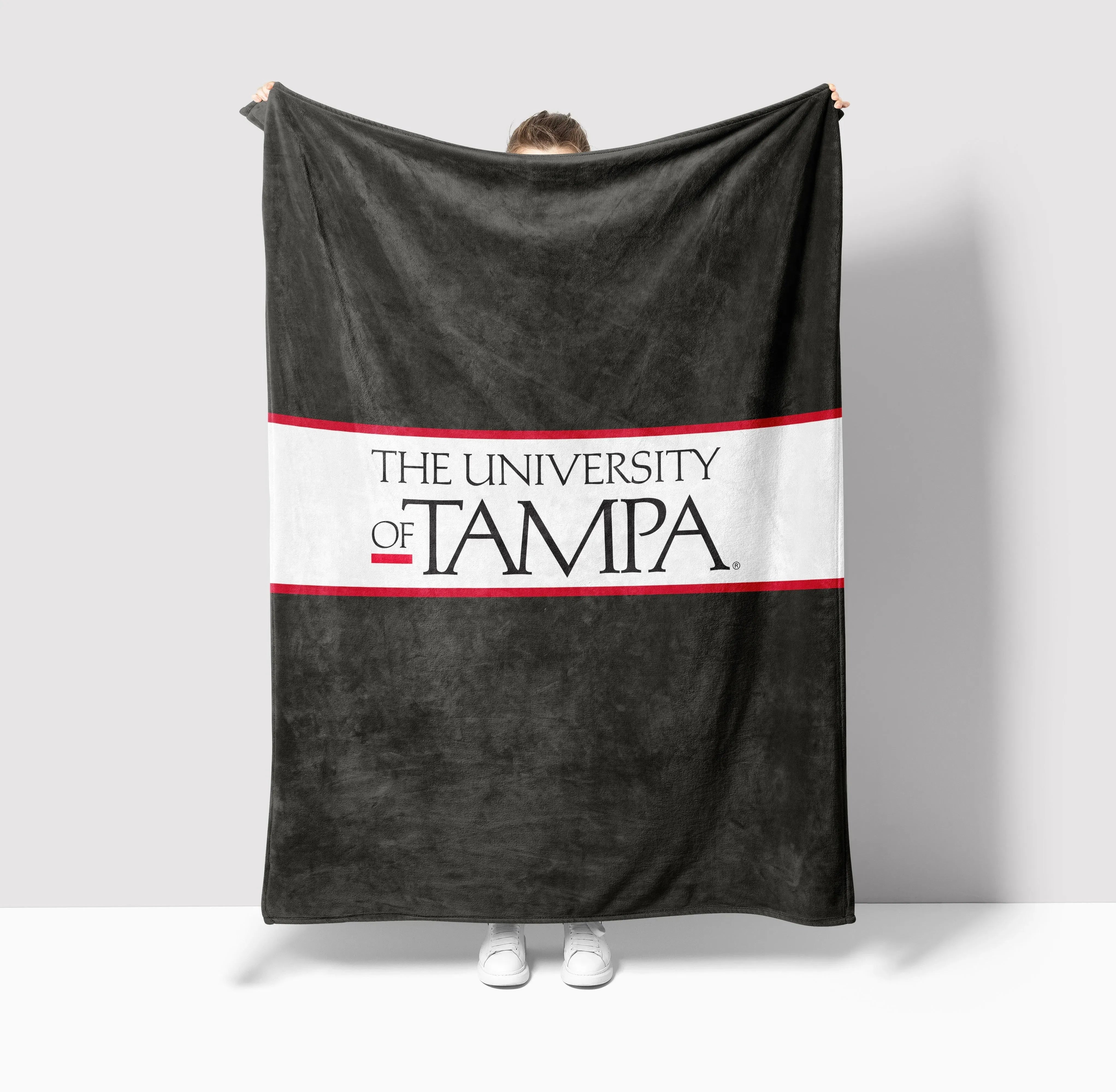 University of Tampa XL 60x80 Traditional Sherpa Blanket Throw Blankets