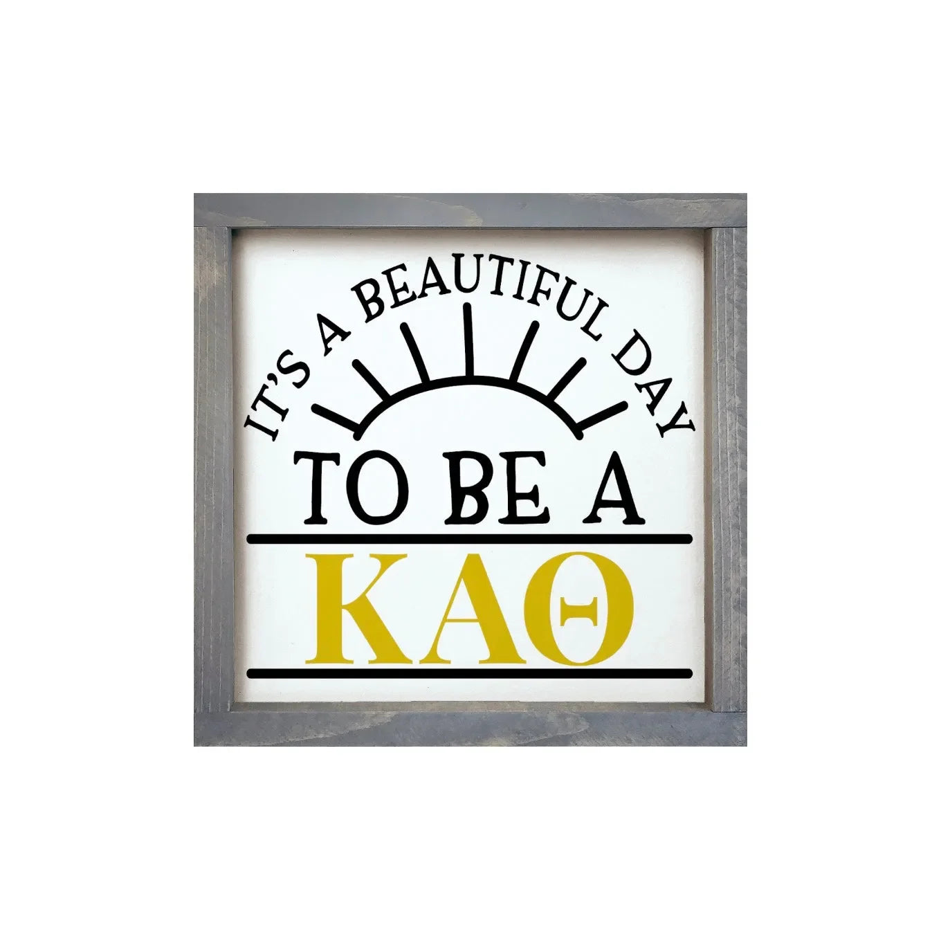 Theta 12x12 Wood Framed Sign - Beautiful Day Weathered Gray Wall Art & Signs