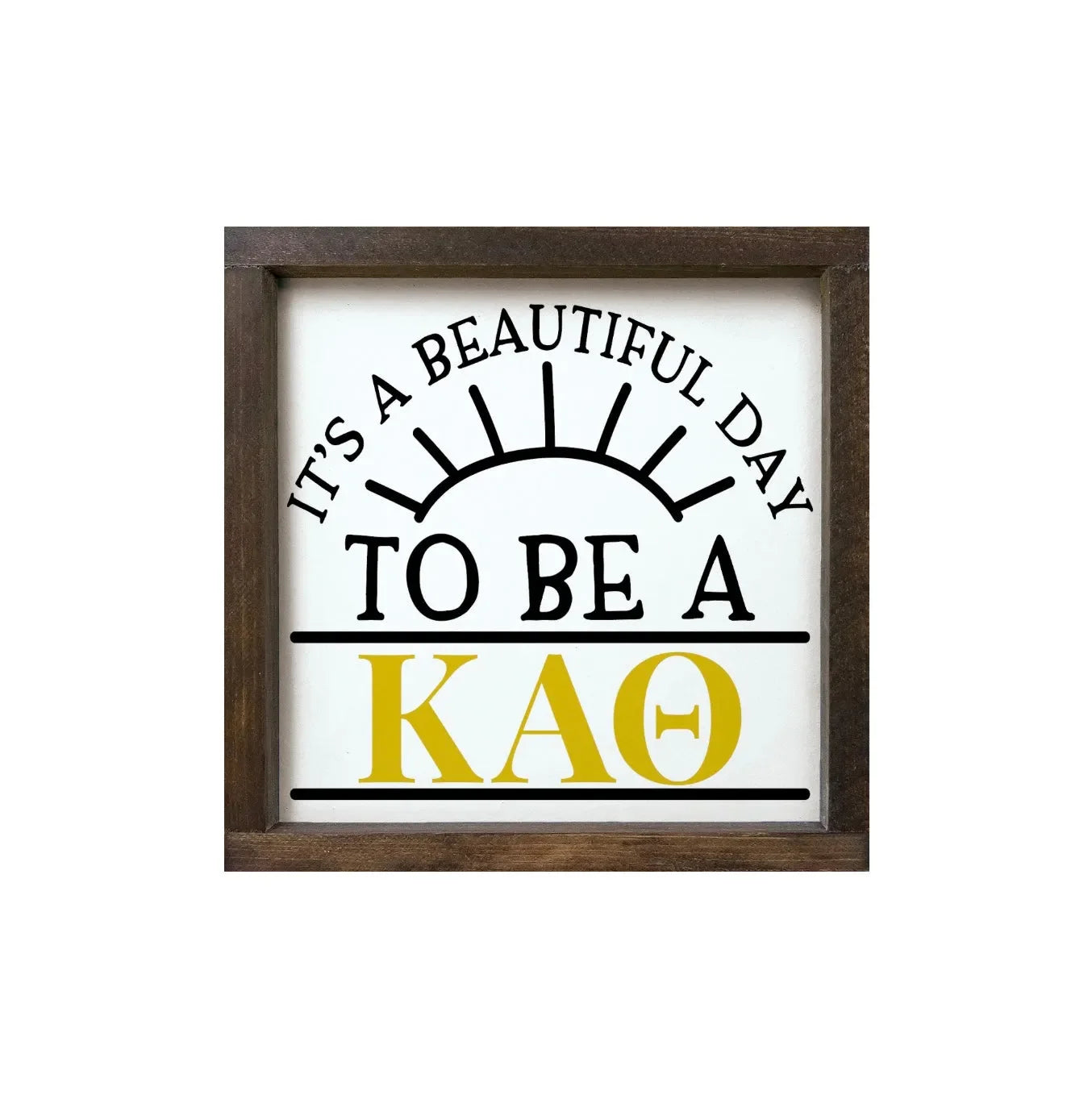 Theta 12x12 Wood Framed Sign - Beautiful Day Walnut Stain Wall Art & Signs