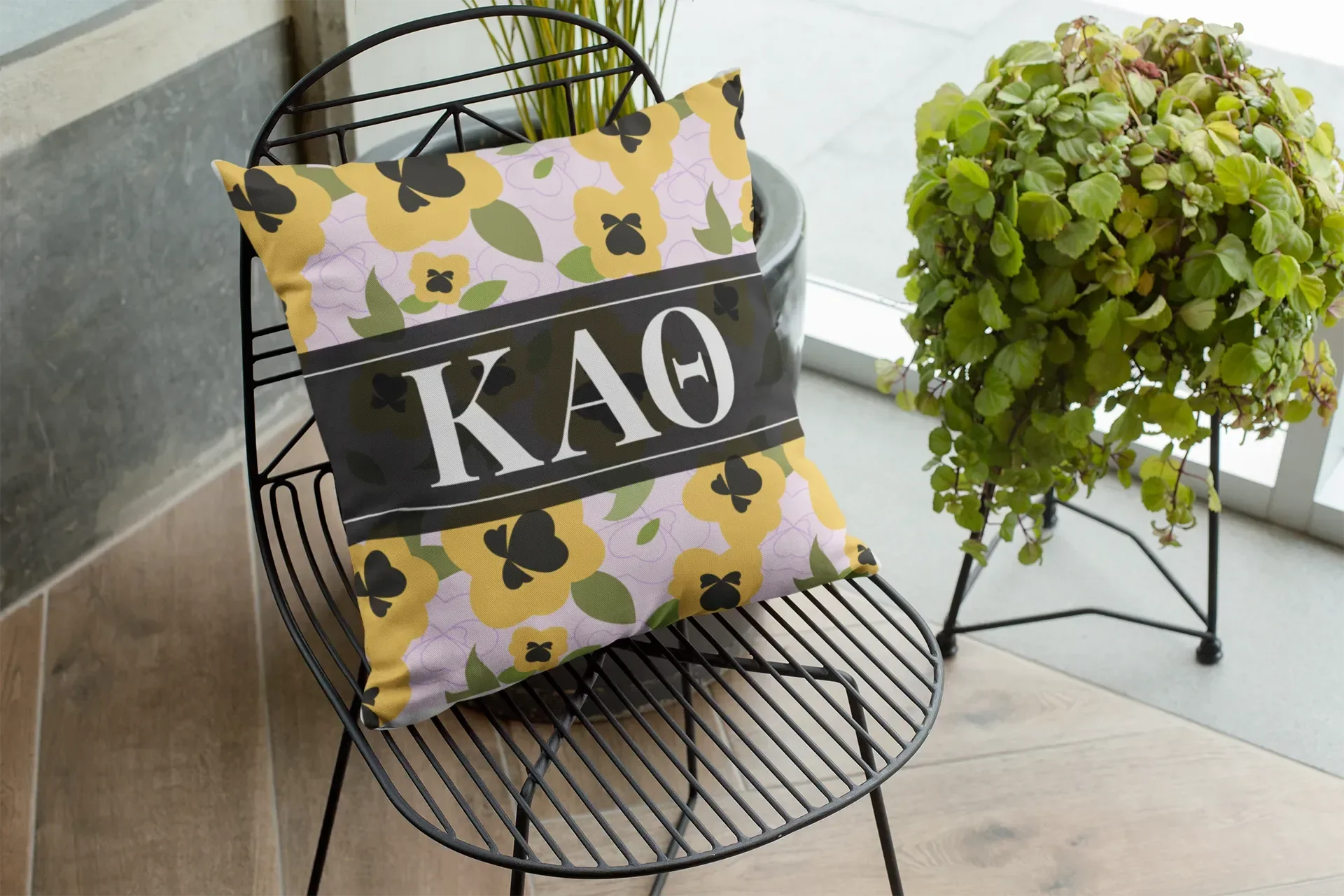 Theta 18" Foundation Pattern Throw Pillow