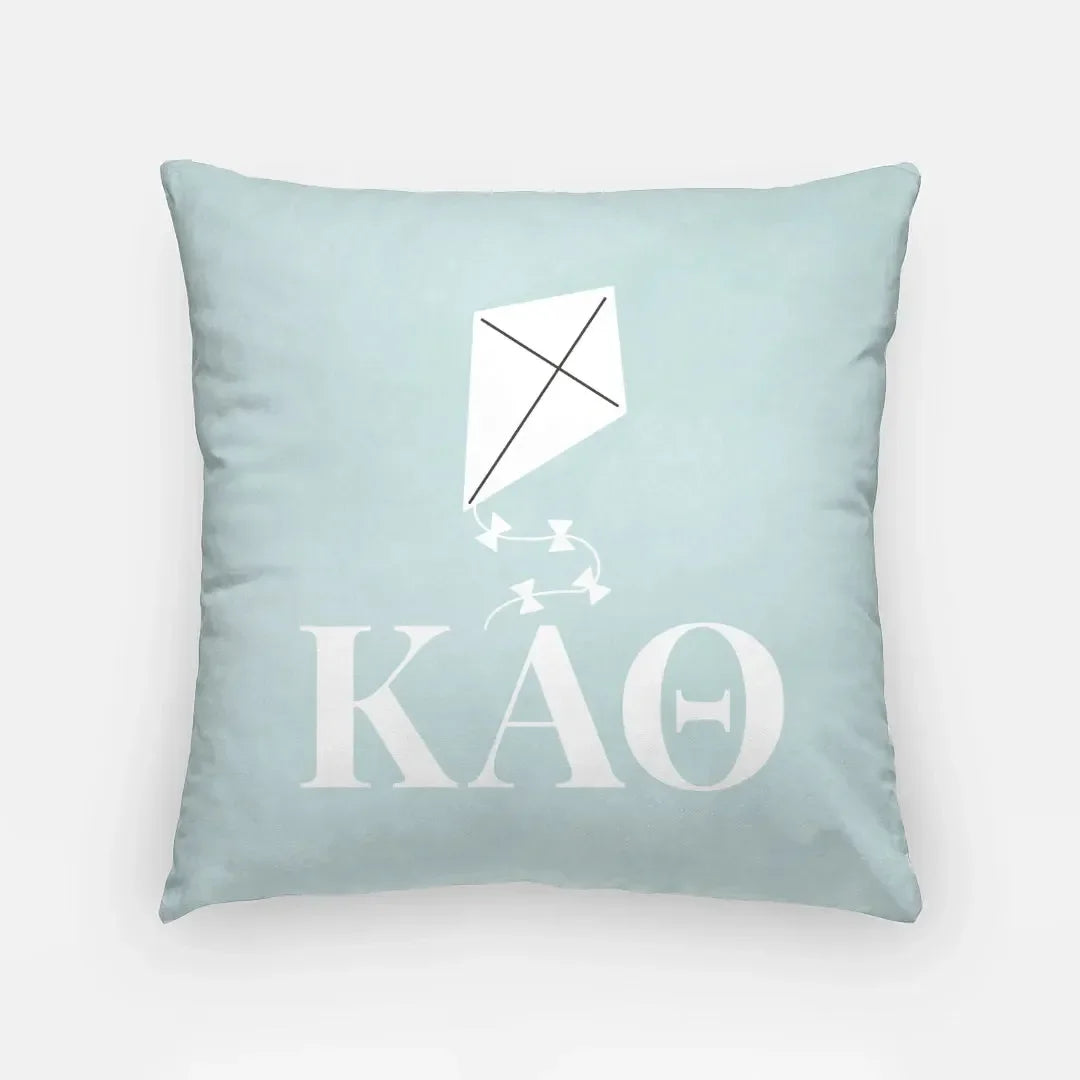 Theta Blue 18" Throw Pillow - Kites & Greek Letters