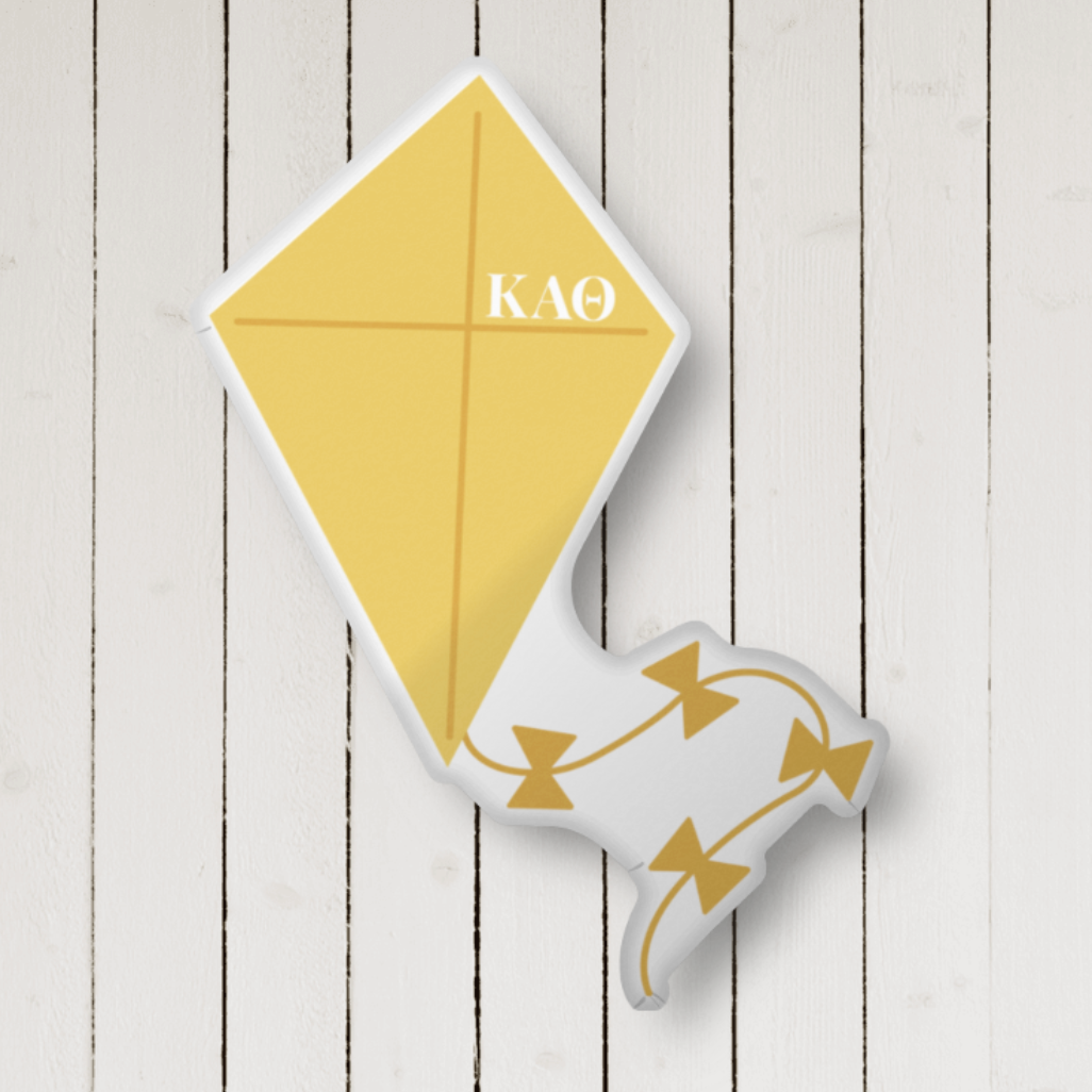 Theta Kite Custom-Shape Throw Pillow Gold