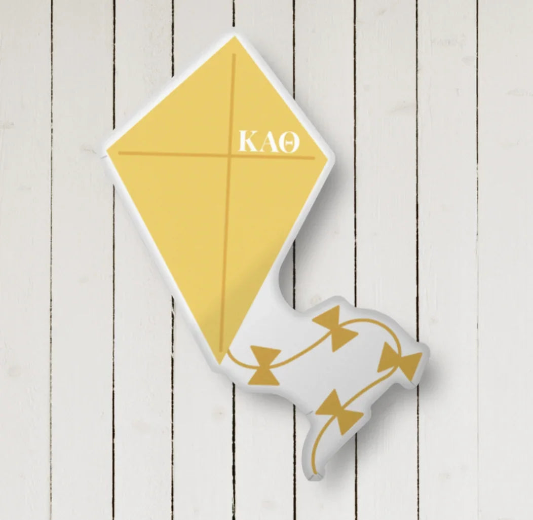 Theta Kite Custom-Shape Throw Pillow Gold