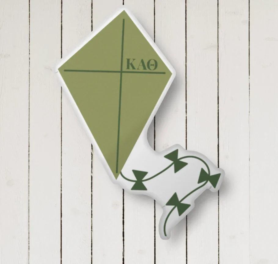 Theta Kite Custom-Shape Throw Pillow Green
