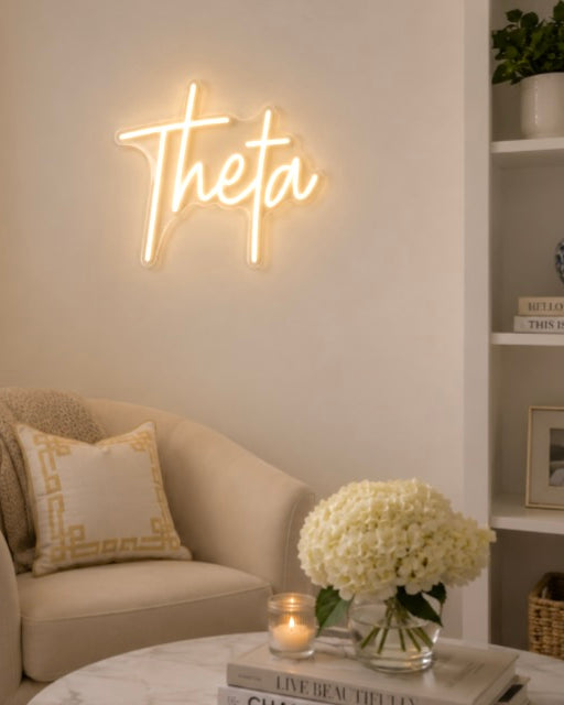 Theta LED Neon Sign w/ Dimmer - Script