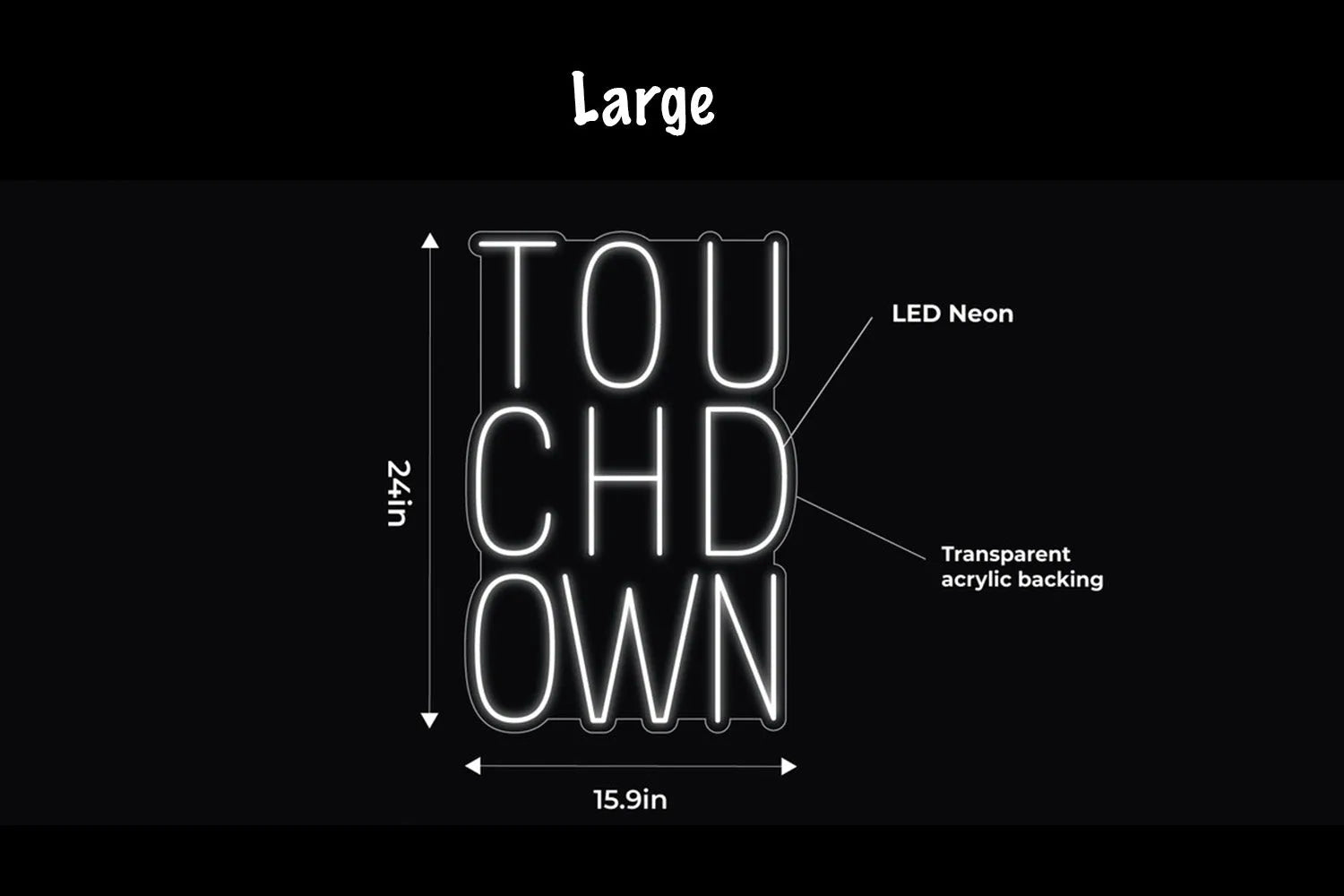 TOUCHDOWN LED Neon Sign w/ Dimmer Neon Signs