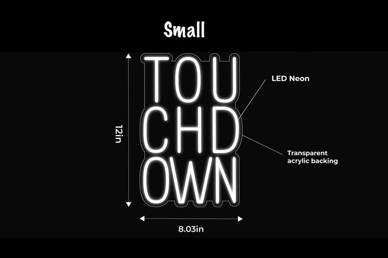 TOUCHDOWN LED Neon Sign w/ Dimmer Neon Signs