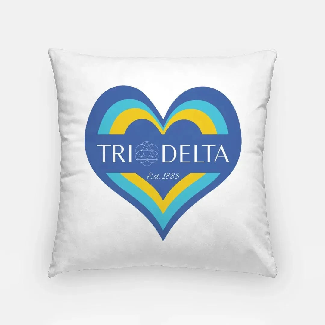 Tri Delta 18" Heart Throw Pillow Cover Pillow Covers