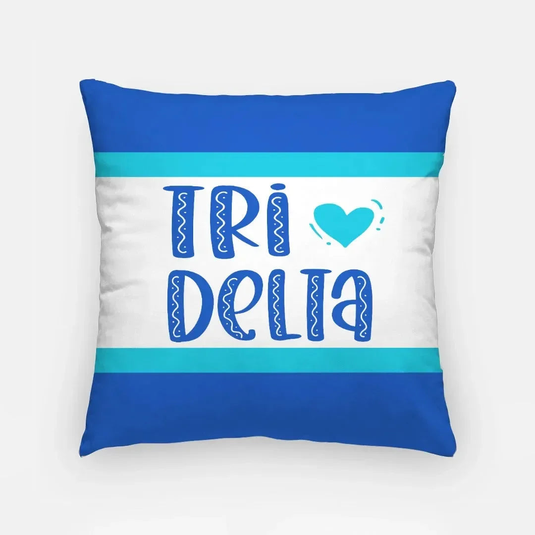 Tri Delta 18" Striped Throw Pillow Cover Pillow Covers