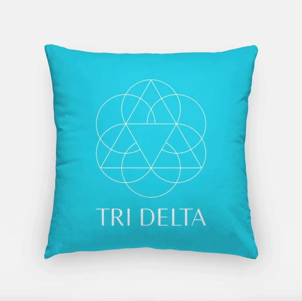 Tri Delta 18" Traditional Throw Pillow Bright Blue