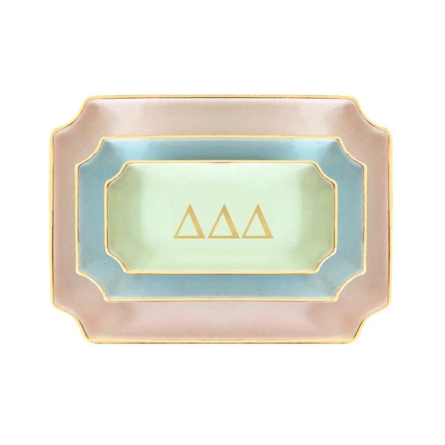 Tri Delta Gold Monogram Decorative Tray | Sorority Big Little Gifts