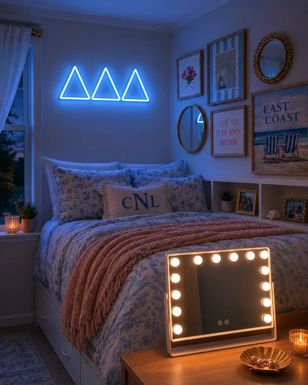 Tri Delta Greek Letters LED Neon Sign w/ Dimmer | Dorm Decor Wall Art
