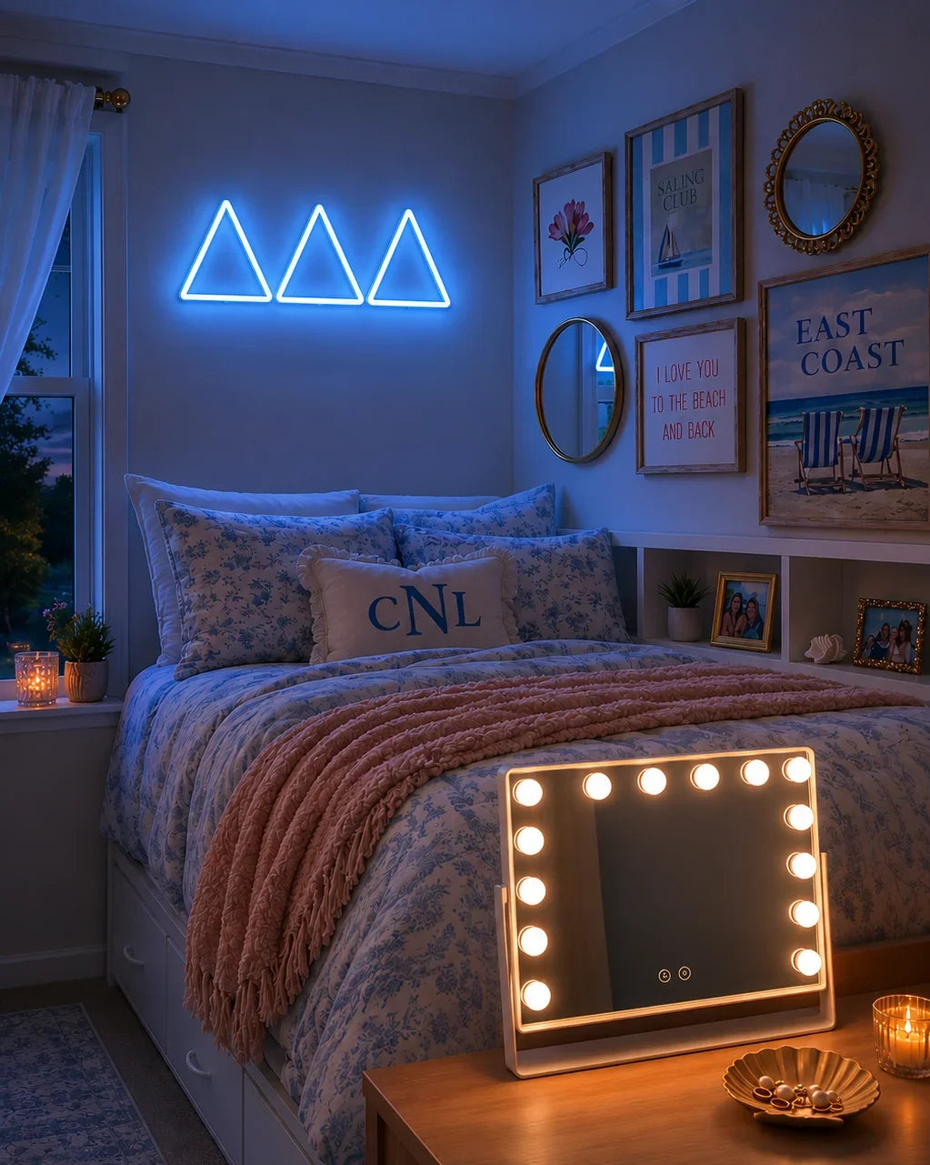 Tri Delta Greek Letters LED Neon Sign w/ Dimmer | Dorm Decor Wall Art