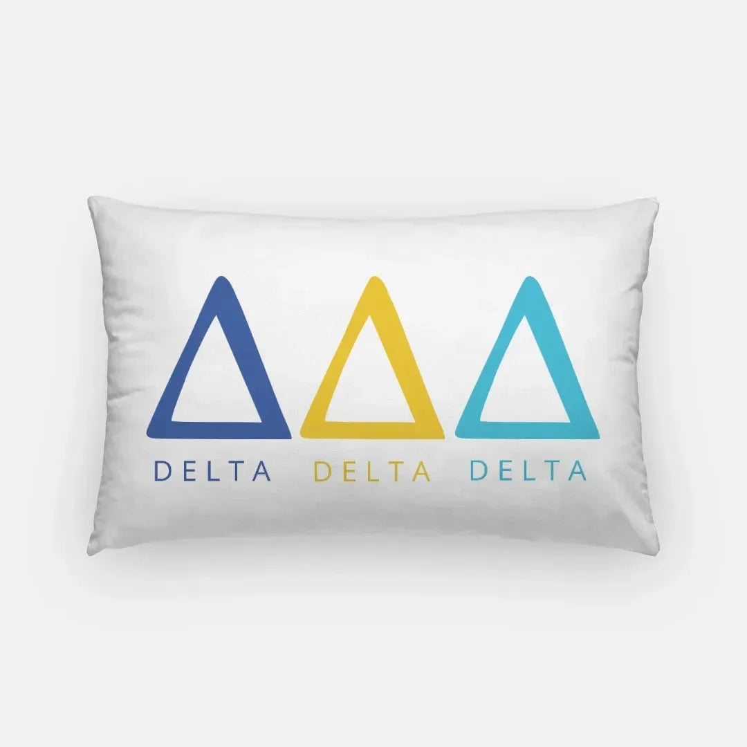 Tri Delta Lumbar Throw Pillow Cover - Greek Letters Pillow Covers