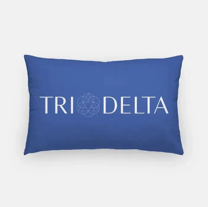 Tri Delta Traditional Lumbar Pillow Blue