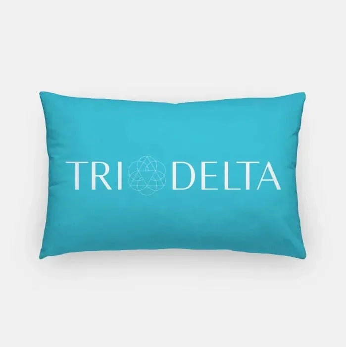 Tri Delta Traditional Lumbar Pillow Bright Blue