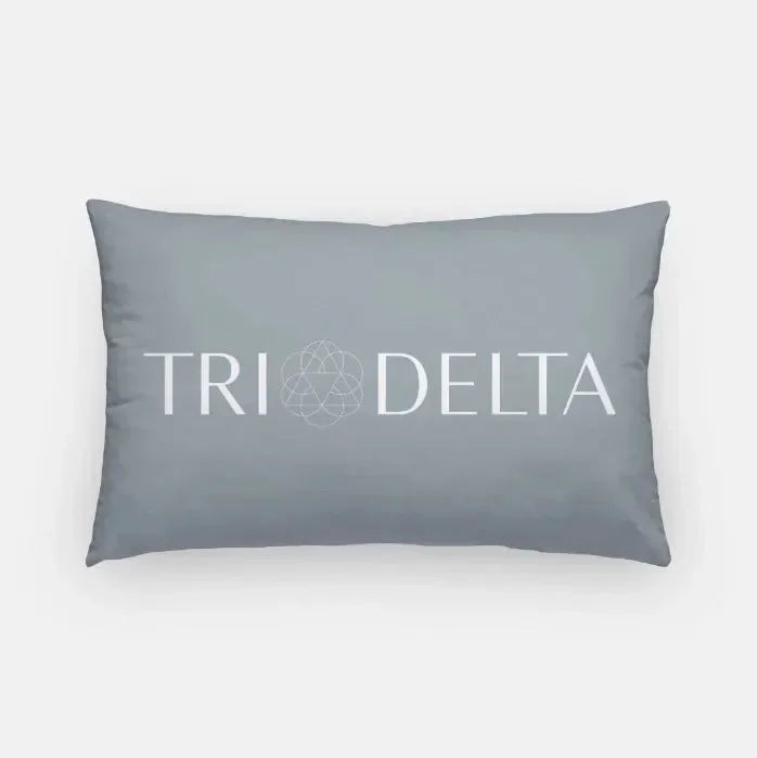 Tri Delta Traditional Lumbar Pillow Silver