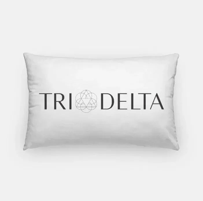 Tri Delta Traditional Lumbar Pillow White Black