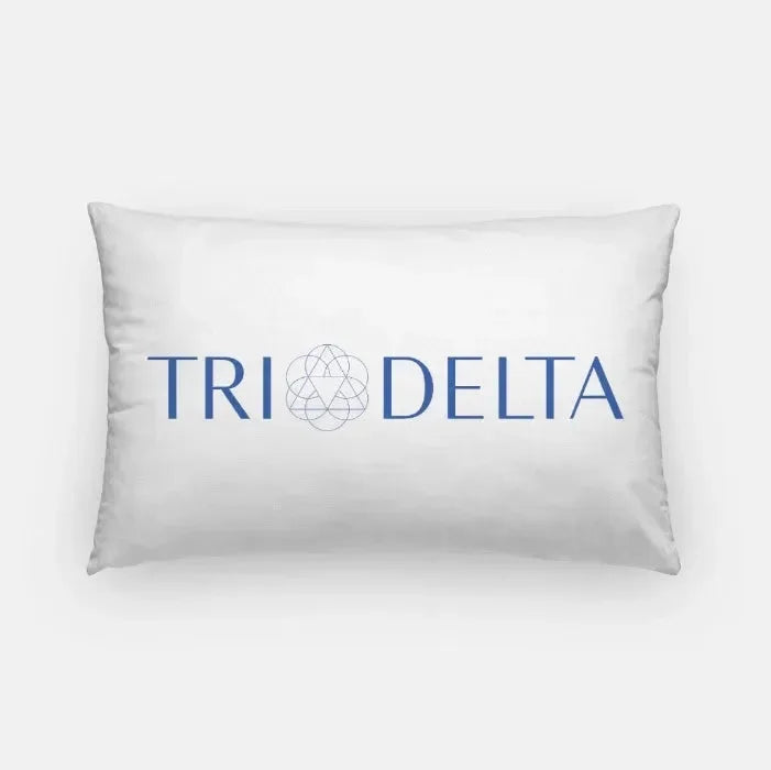 Tri Delta Traditional Lumbar Pillow White Blue