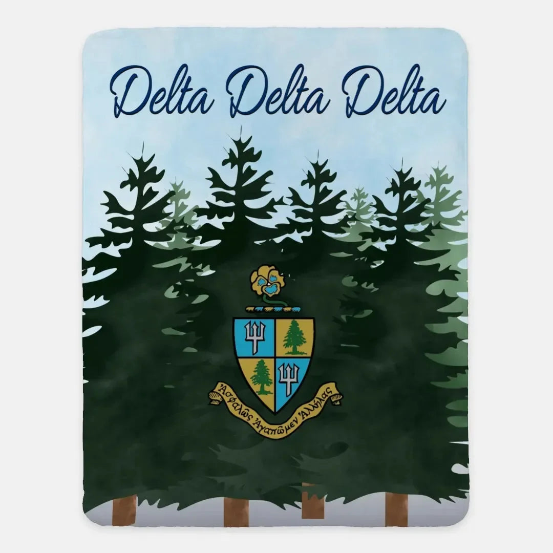 Tri Delta XL 60x80 Blanket Pine Trees Throw Blankets