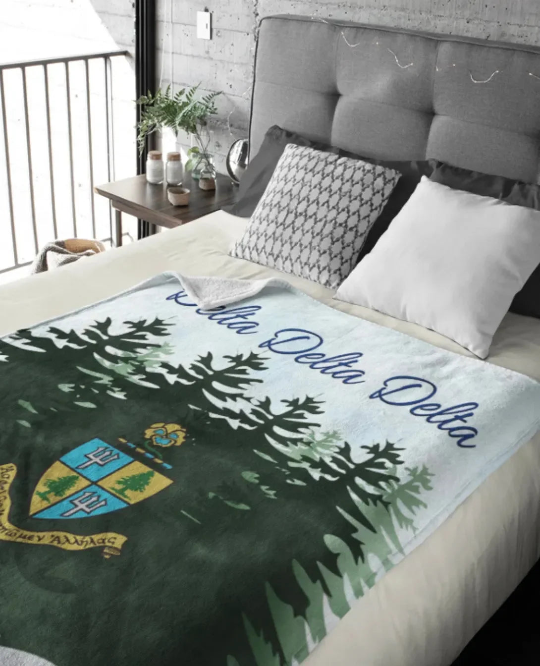 Tri Delta XL 60x80 Blanket Pine Trees Throw Blankets
