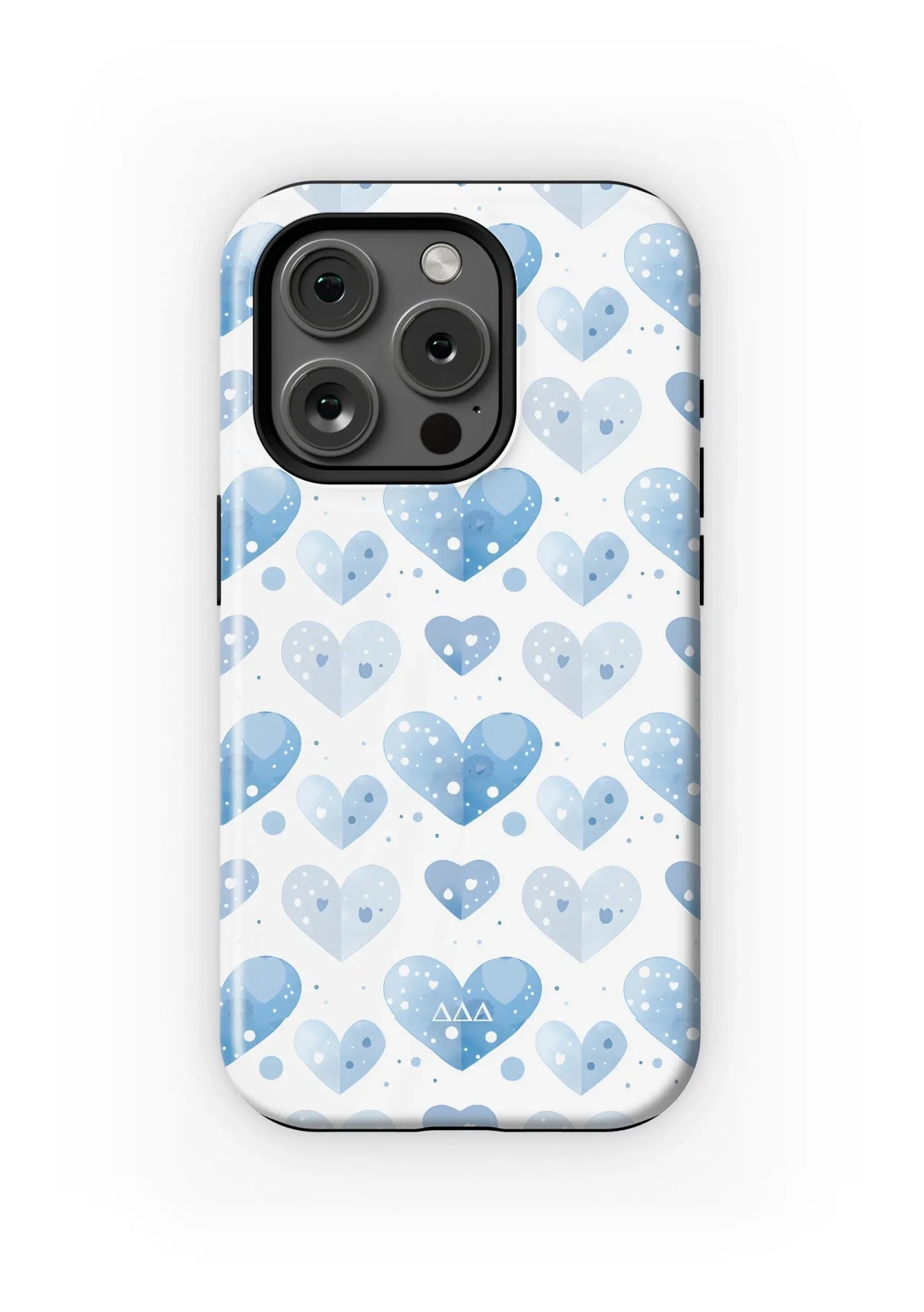 Tri Delta iPhone 16, 15, 14 Mobile Phone Case - Hearts Matte Mobile Phone Cases
