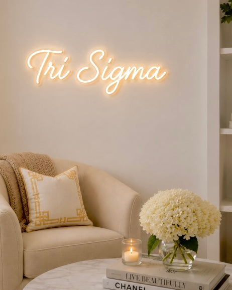 Tri Sigma LED Neon Script Sign w/ Dimmer