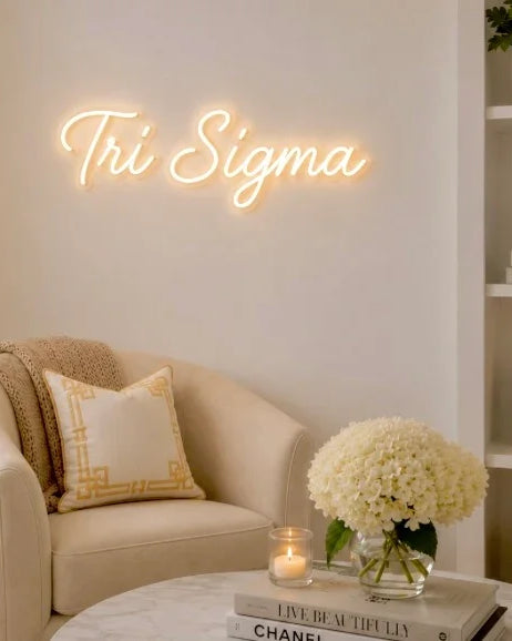 Tri Sigma LED Neon Script Sign w/ Dimmer