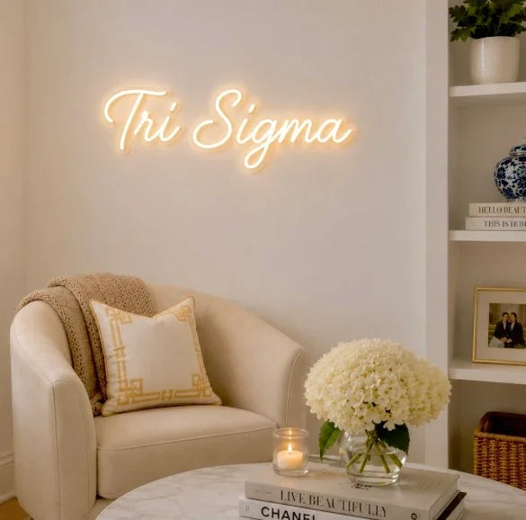 Tri Sigma LED Neon Script Sign w/ Dimmer