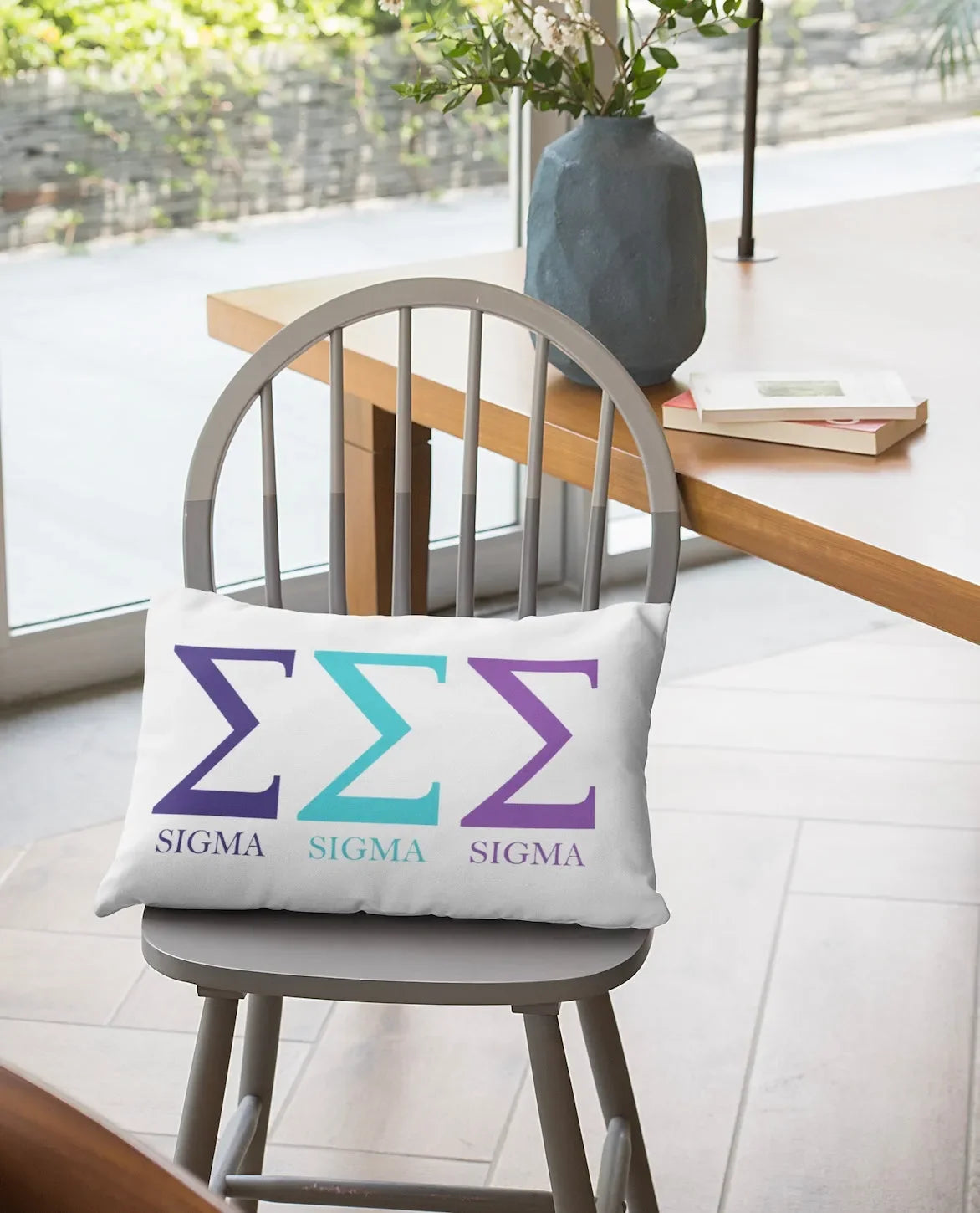 Tri Sigma Modern Greek Letters Lumbar Pillow Cover Pillow Covers