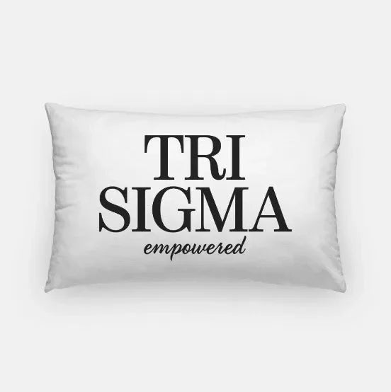 Tri Sigma Traditional Lumbar Throw Pillow White Black