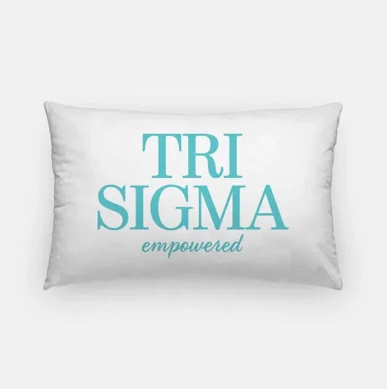 Tri Sigma Traditional Lumbar Throw Pillow White Sea Blue