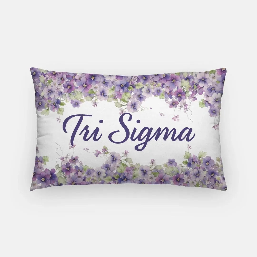 Tri Sigma Violet Frame Lumbar Pillow Cover