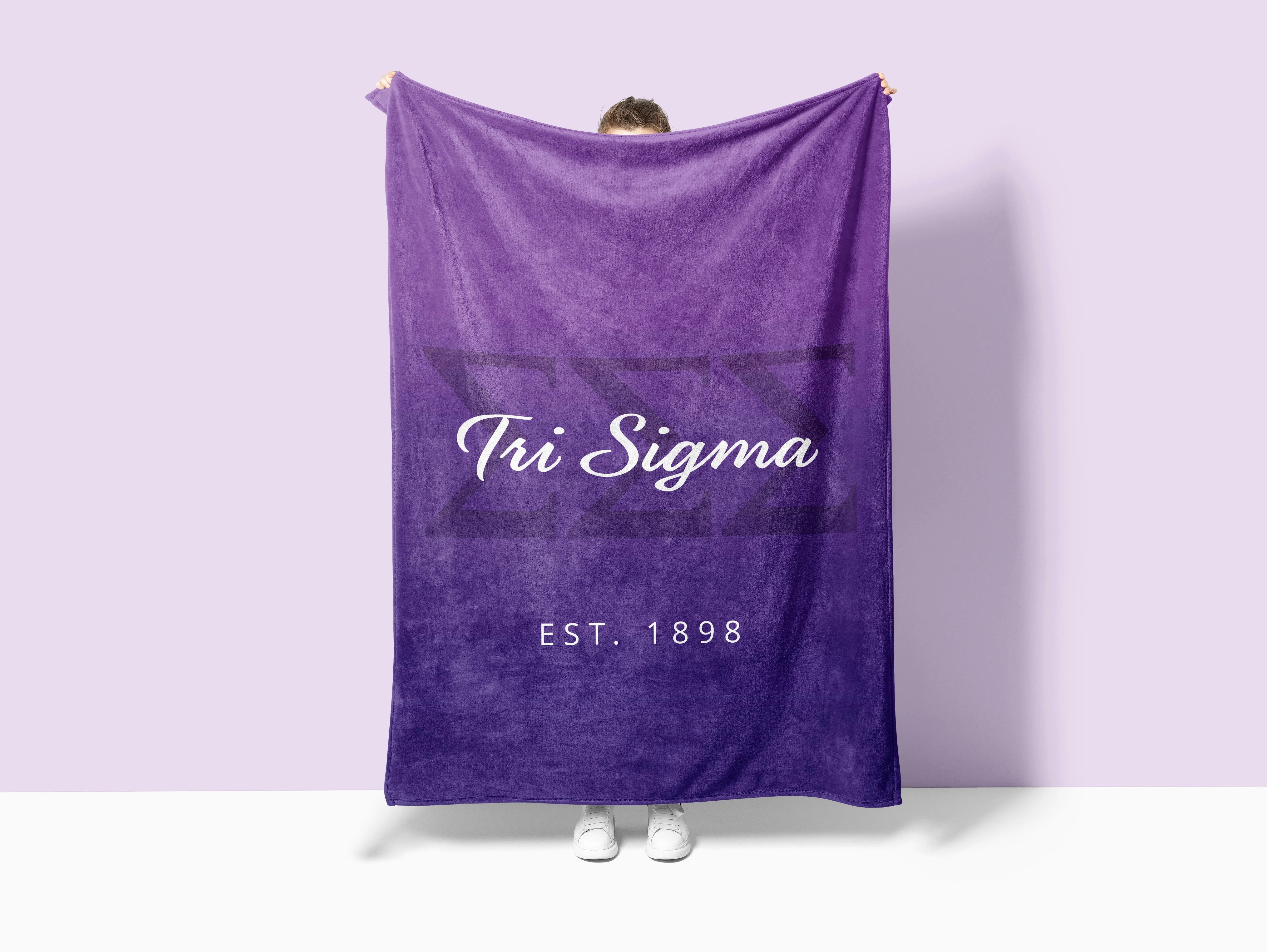 Tri Sigma XL 60x80 Sherpa Blanket Dual Purple Gradient | Gifts & Decor