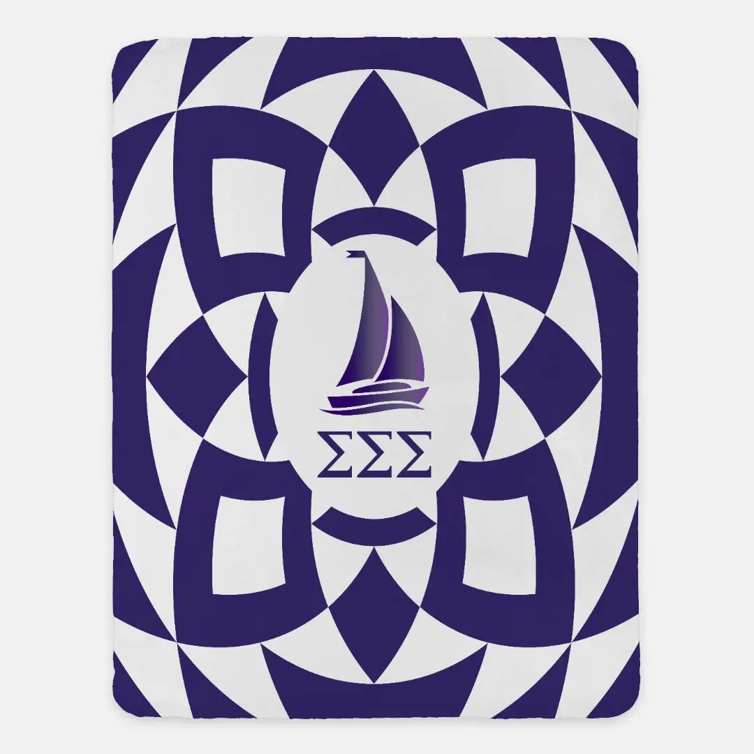 Tri Sigma XL 60x80 Sherpa Blanket - Sail Throw Blankets